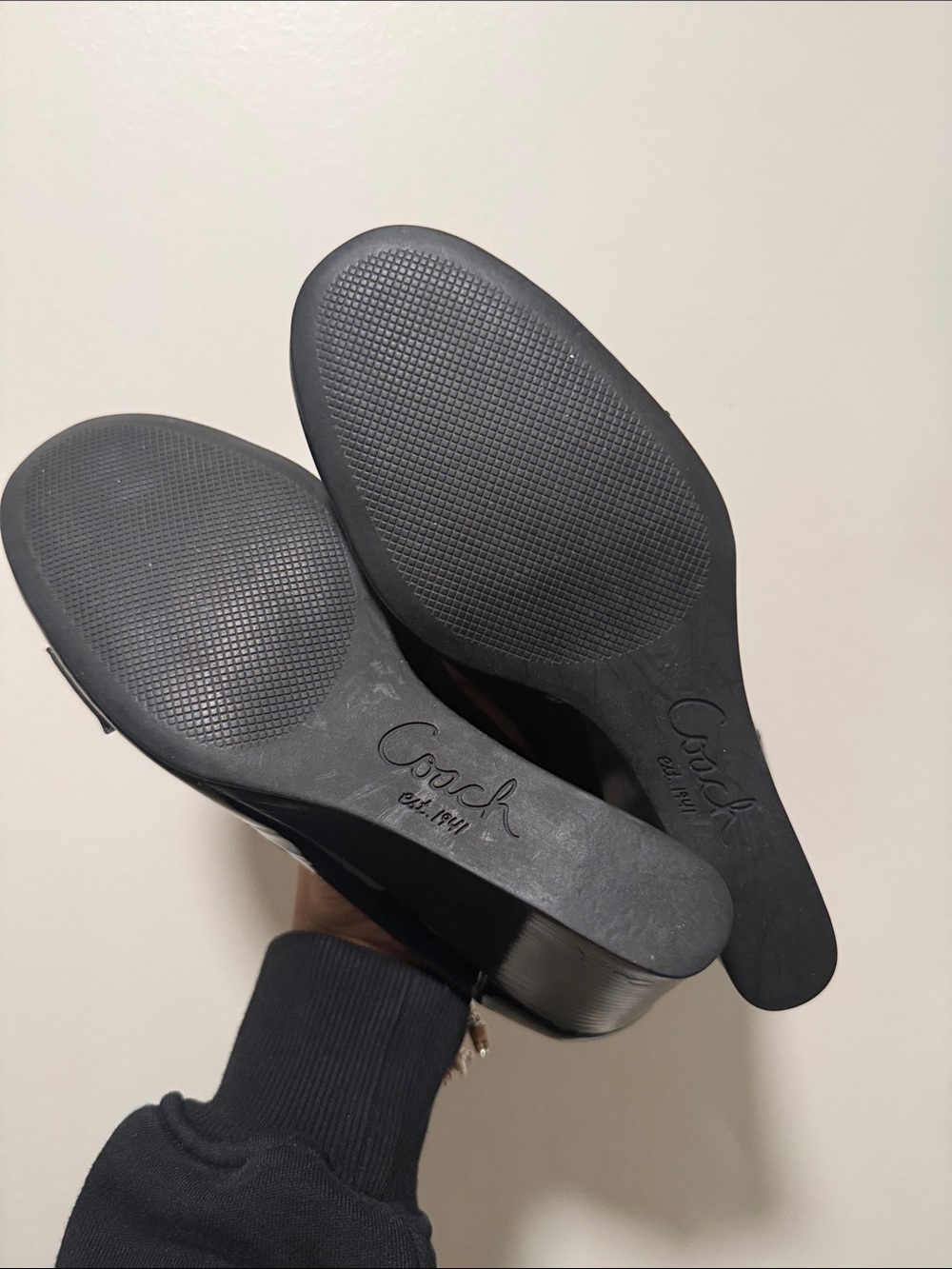 Coach Black Patent Wedge Loafers for Women - Picture 4 of 4